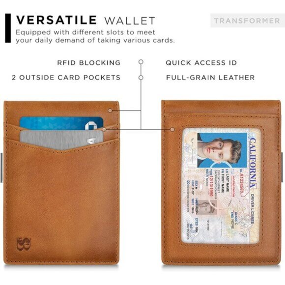 Money Clip Wallet - Mens Wallets slim Front Pocket RFID Blocking - Picture 4 of 6